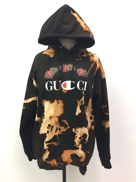 red and white gucci hoodies|Gucci distressed hoodie.